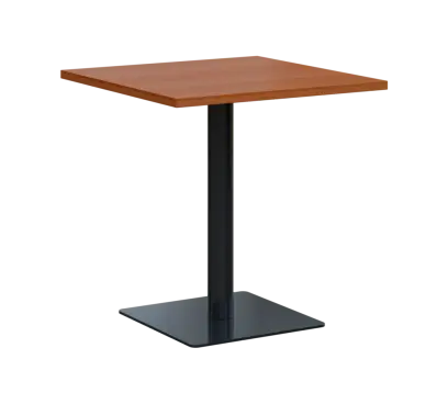 SQT 450 - 2 stůl hranlatý, deska 700x700 mm, síla 25 mm, trubková noha černá, olše jantar